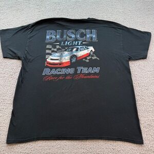 Busch Light Racing Team Black Graphic T-Shirt Mens XL 2024 Stock Car Tee